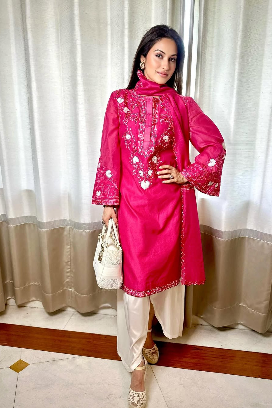 PAYAL SEN X GULBANO EMBORIDERED KURTA WITH TULIP PLAZZO SET