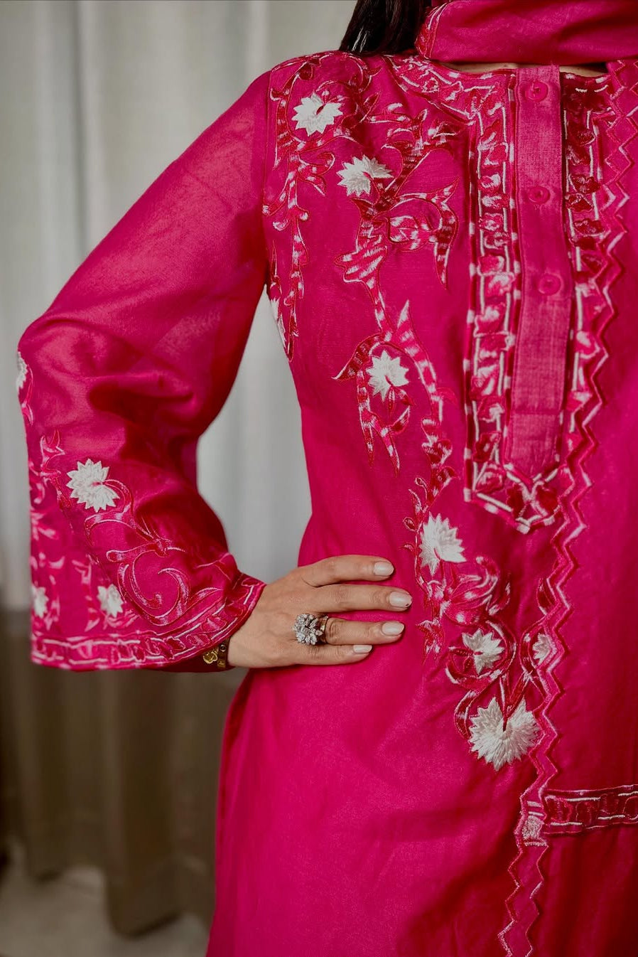 PAYAL SEN X GULBANO EMBORIDERED KURTA WITH TULIP PLAZZO SET