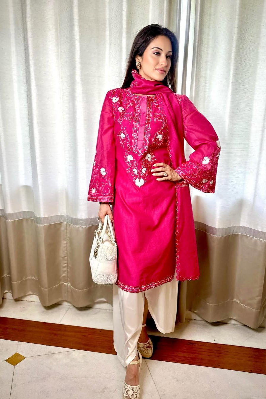 PAYAL SEN X GULBANO EMBORIDERED KURTA WITH TULIP PLAZZO SET