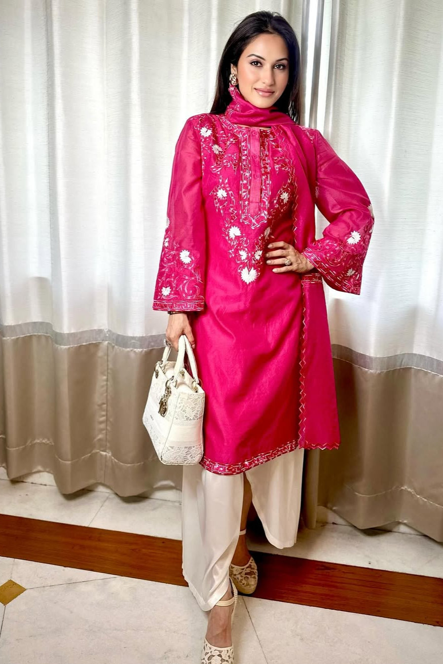 PAYAL SEN X GULBANO EMBORIDERED KURTA WITH TULIP PLAZZO SET