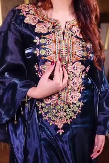 MISHA BHANDARI X RANGEELA SIKKA ORGANZA KAFTAN SET-NEELAM