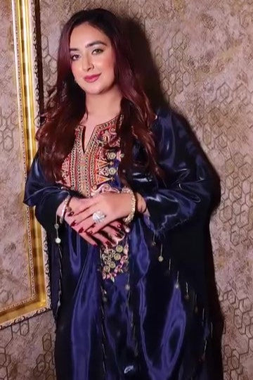 MISHA BHANDARI X RANGEELA SIKKA ORGANZA KAFTAN SET-NEELAM
