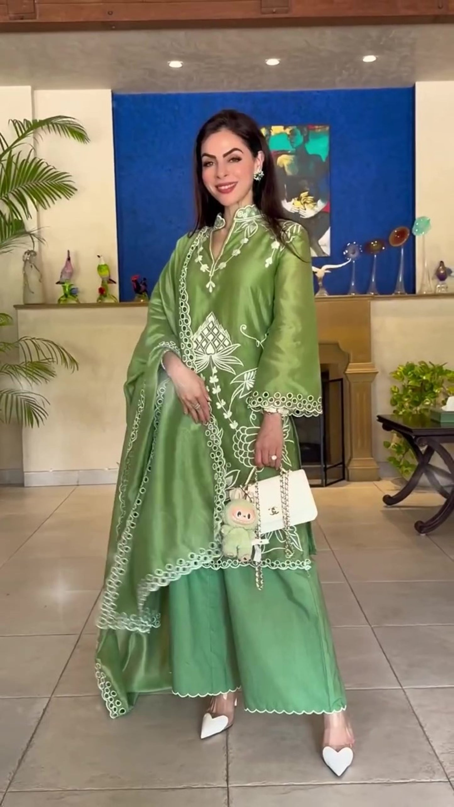SONAM PAL X SUFIANA NEEM KURTA SET WITH DUPATTA