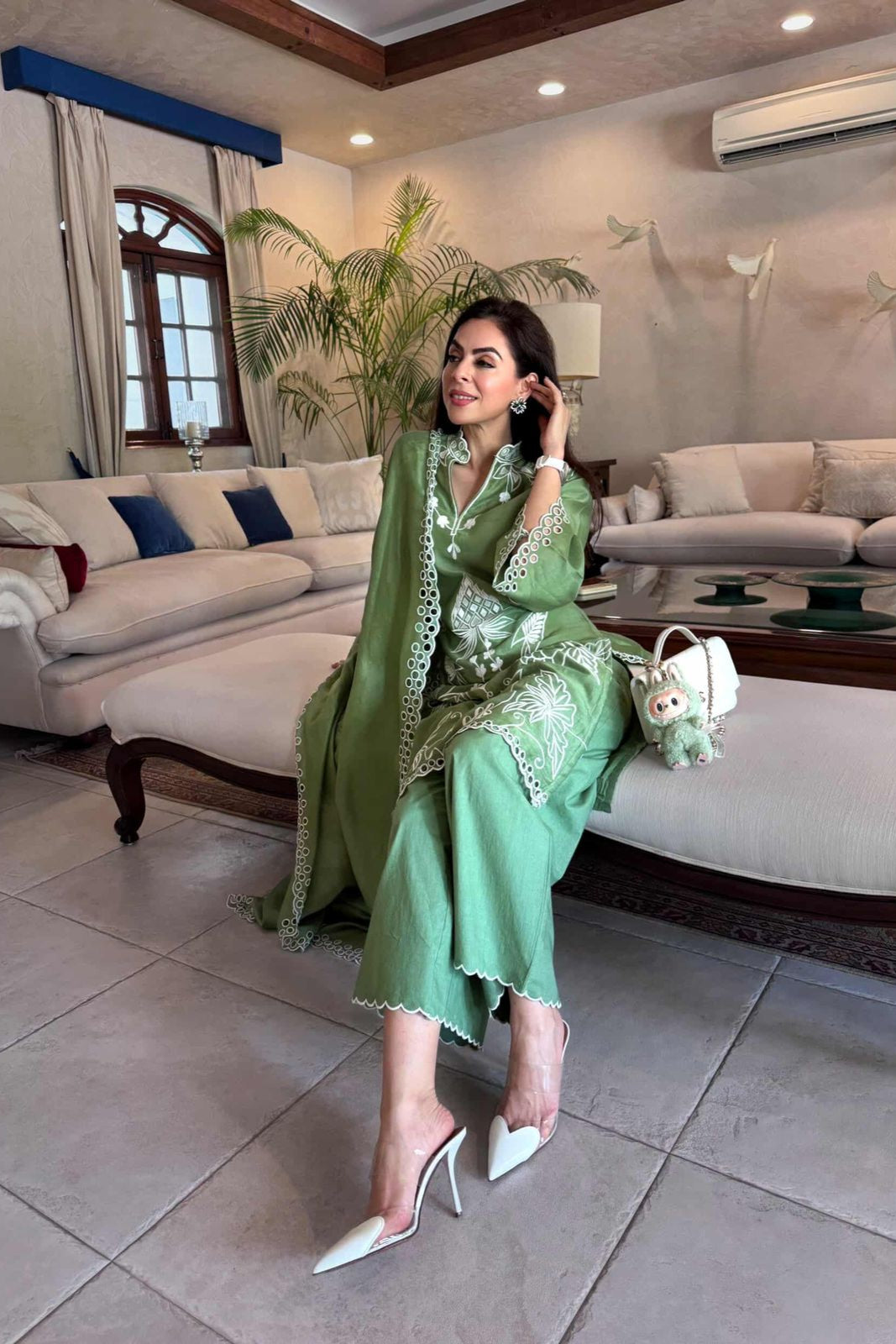 SONAM PAL X SUFIANA NEEM KURTA SET WITH DUPATTA