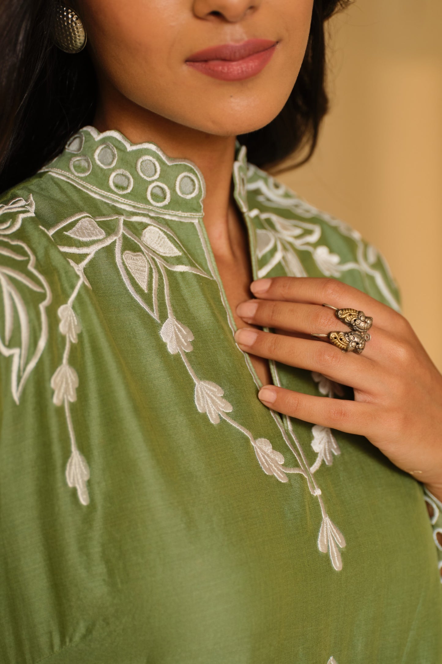 SUFIANA NEEM KURTA SET WITH DUPATTA