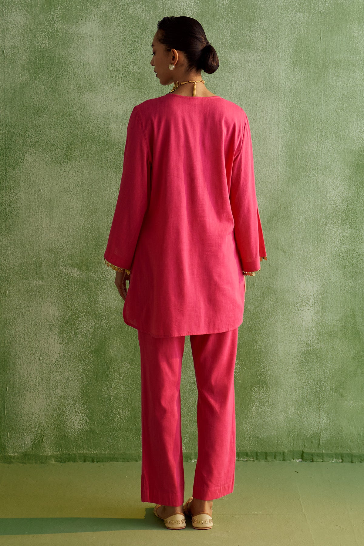 JHUMKA RANI PINK KURTA SET