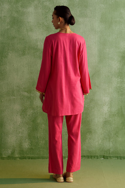 JHUMKA RANI PINK KURTA SET