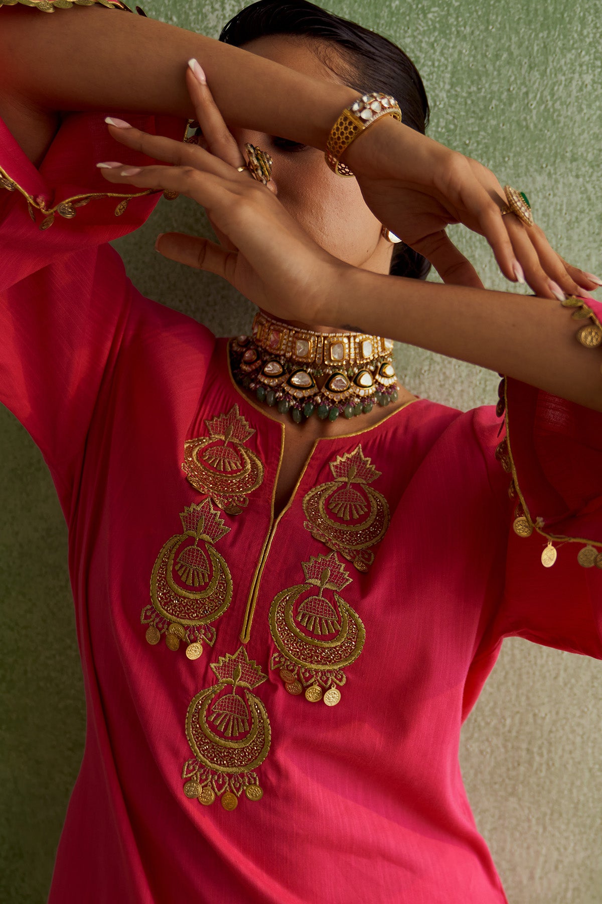 JHUMKA RANI PINK KURTA SET