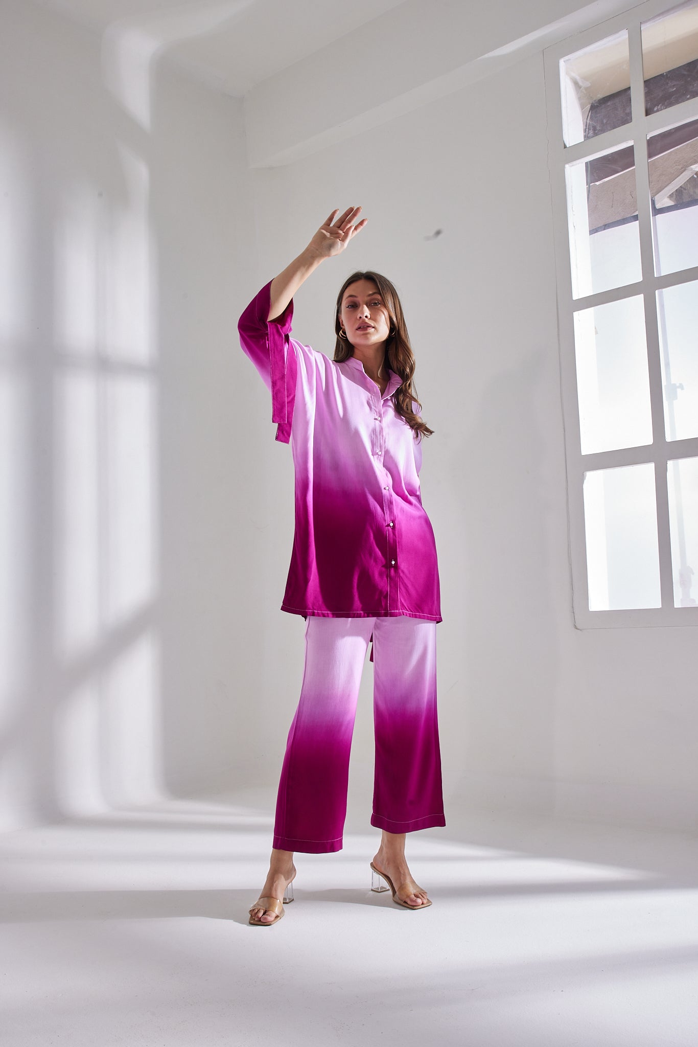 OMBRE-PINK KURTA SET