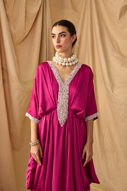 Pearl Cowl Kaftan -Pink