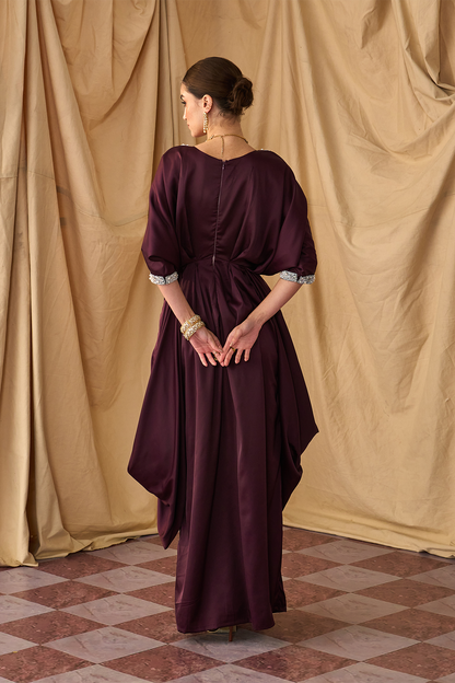 Pearl Cowl Kaftan -Brown