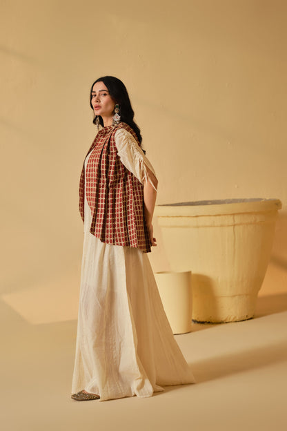 SUFI-ANGARI KURTA DRESS WITH DORI JACKET - RED